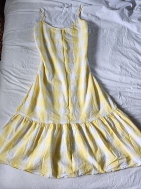 Cotton Yellow and White Gingham Dress